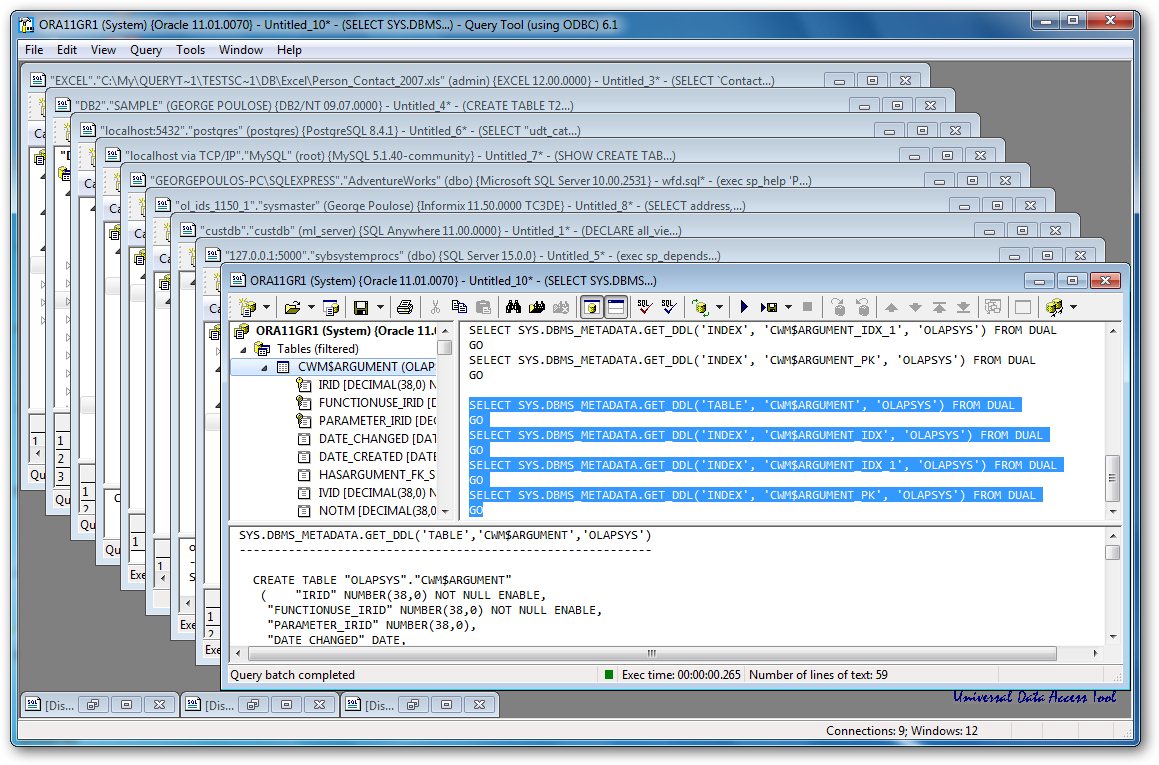 Click to view Query Tool (using ODBC) 6.1.9.1 screenshot