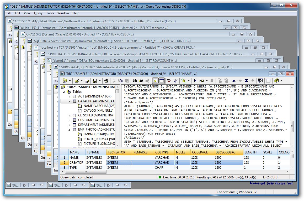 Click to view Query Tool (using ODBC) 7.0 x64 Edition 7.0.3.7 screenshot