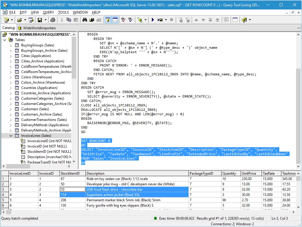 Query Tool (using ODBC) 6.1 screenshot