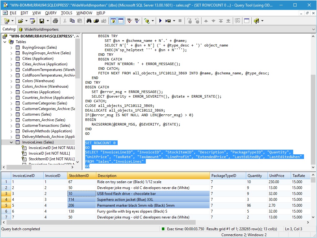 Query Tool (using ODBC) 7.0 x64 Edition screenshot